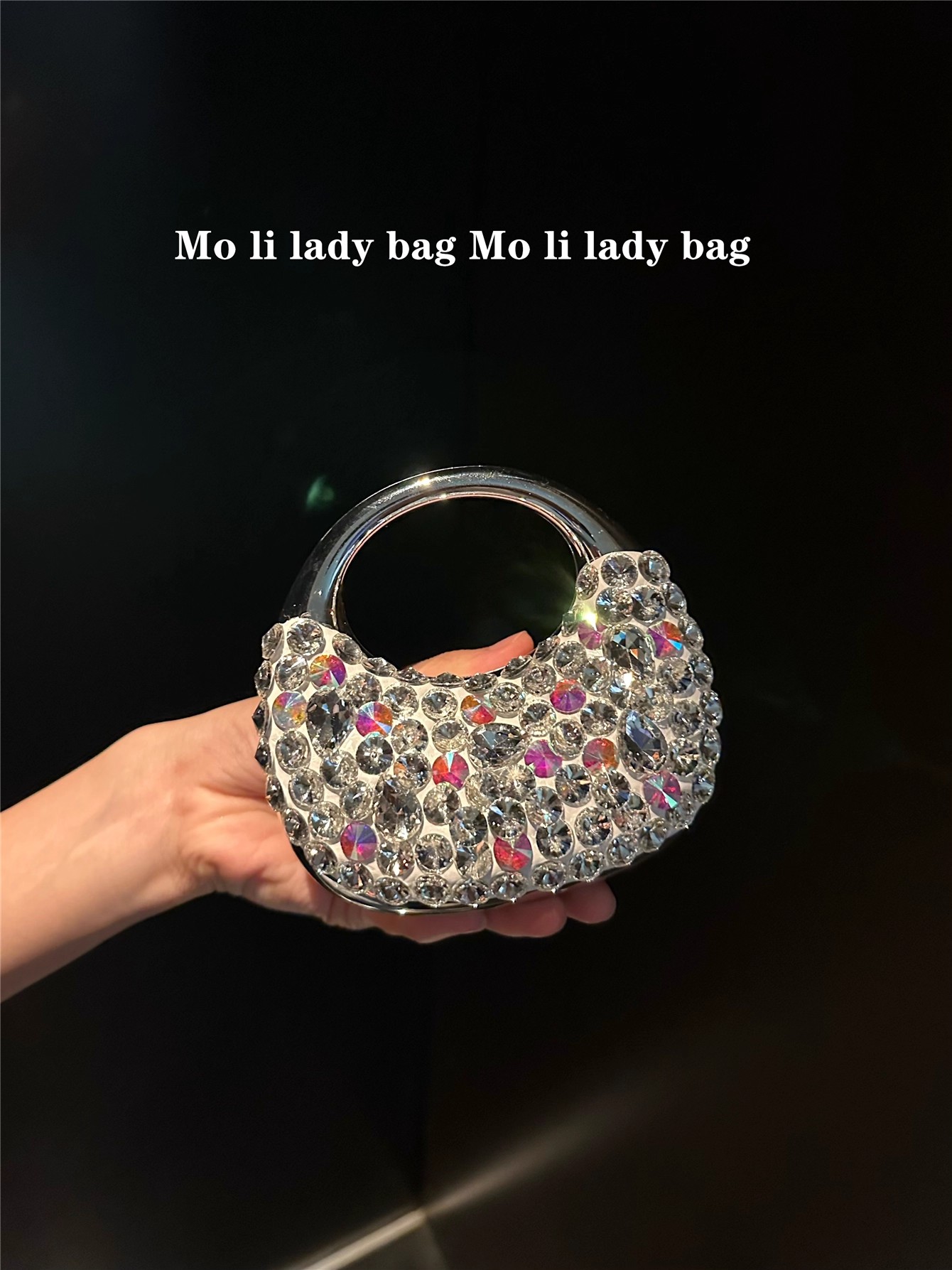 Mini Bag Evening Clutch - Glitter Acryl Mini Tas Kristal Strass