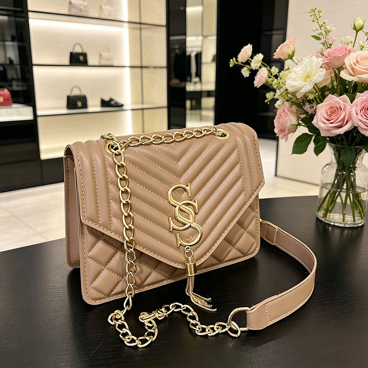 Luxury Quilted Bags - Lichte luxe elegante Argyle gewatteerde kleine