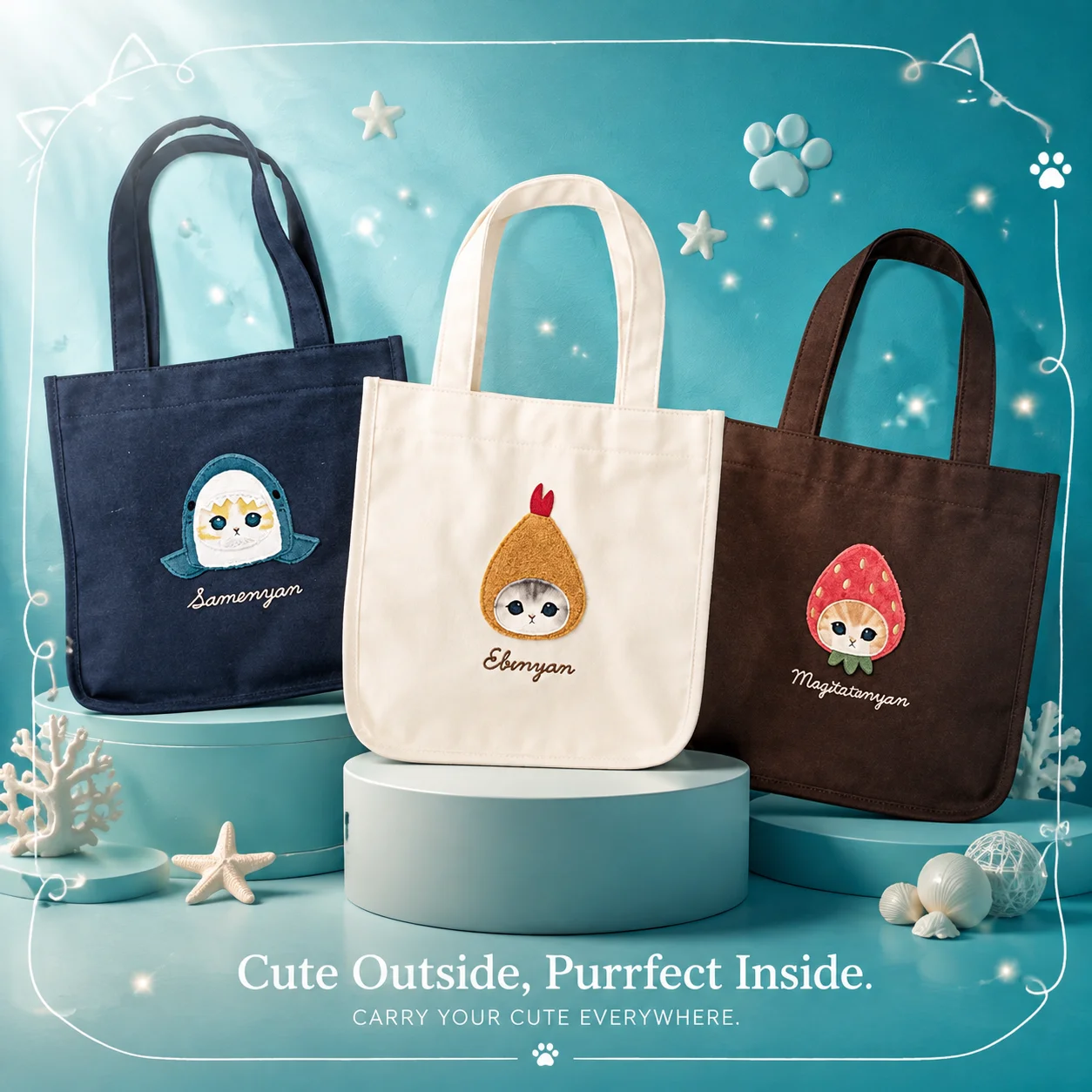 Shoulder Bag Slouchy - Japanse Mofusand-stijl nieuwe schattige haaienkat cartoon