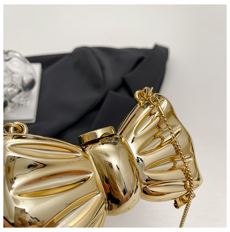 Glanzende gouden metalen strik - Mini Bag Evening Clutch recensie en prijs