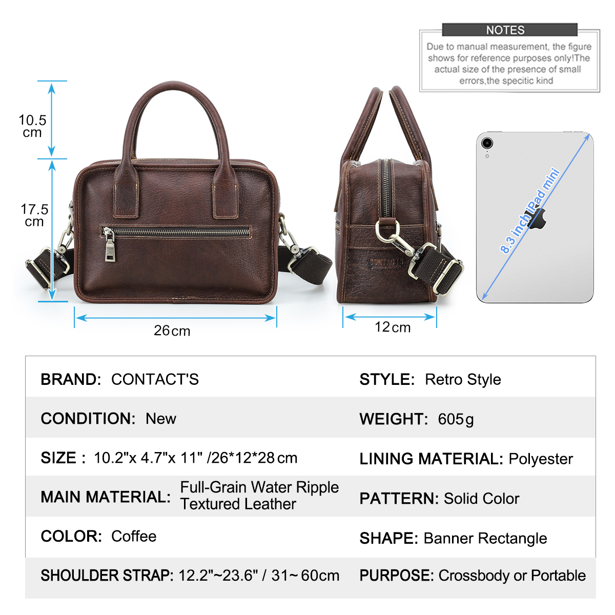 CONTACT'S Echt Leer Heren Tass - Luxury Bags Tote recensie en prijs