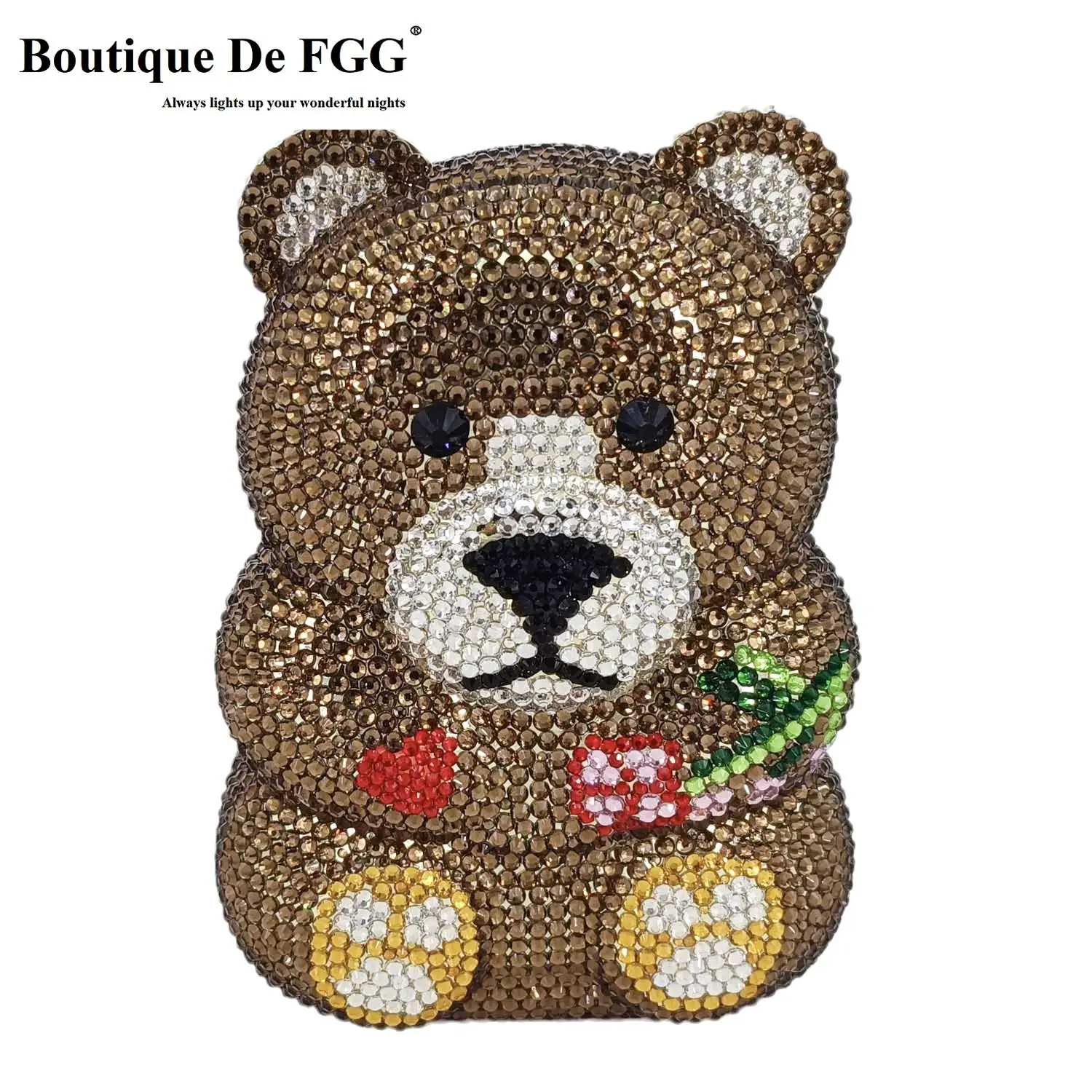 Boutique De Fgg Brown Crystal  - Mini Bag Evening Clutch recensie en prijs